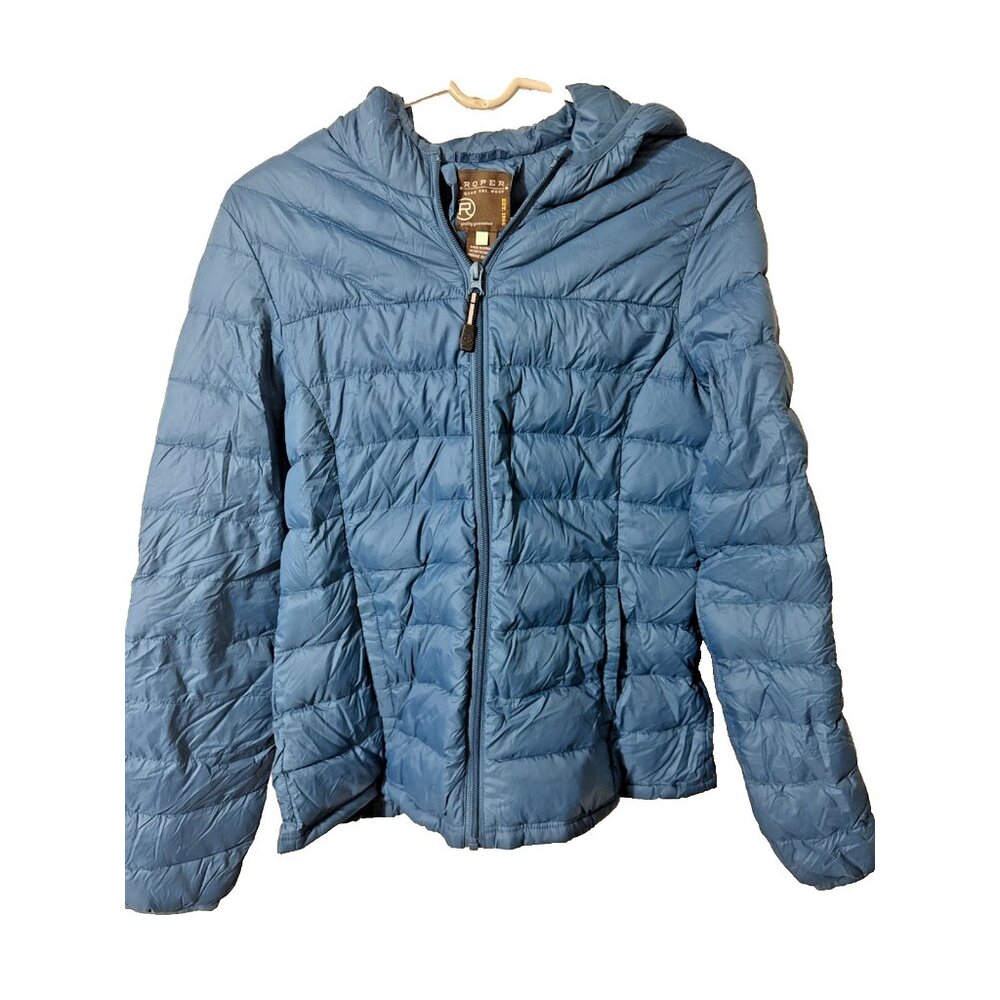 Roper Women’s Blue Puffer Quilted Down Filled Winter Jacket Coat Size Small